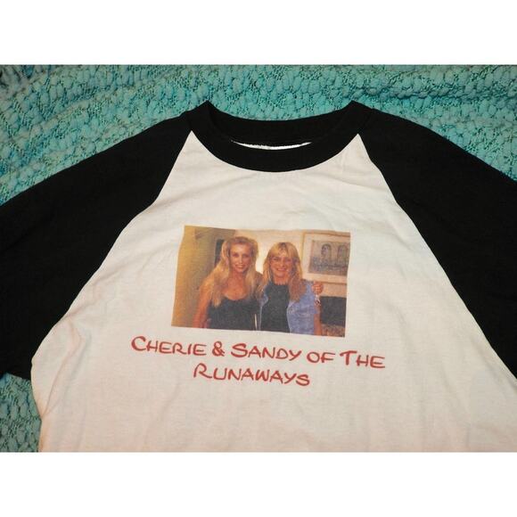 80s-90s VINTAGE THE RUNAWAYS JOAN JETT RAGLAN BASEBALL BAND TEE CONCERT TEE M - Picture 5 of 10